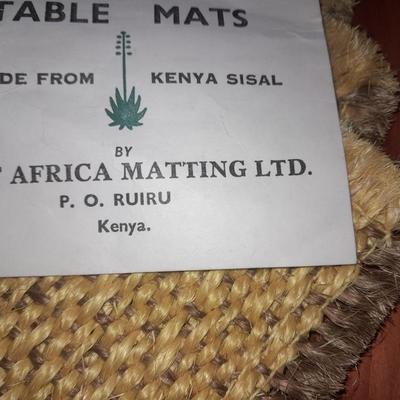 Table mats from East Africa 6 coasters, and 6 hot pads