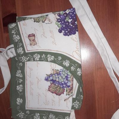 Grape themed Kitchen Apron and two sets of hanging grapes
