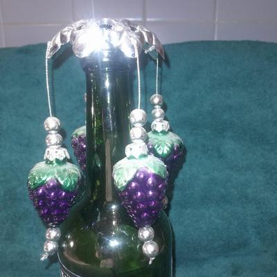 Grape themed Kitchen Apron and two sets of hanging grapes