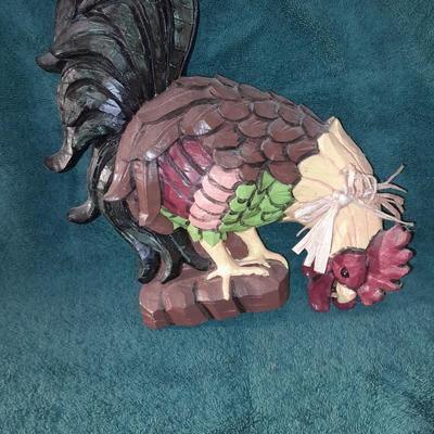 Rooster wall art with chicken themed Apron
