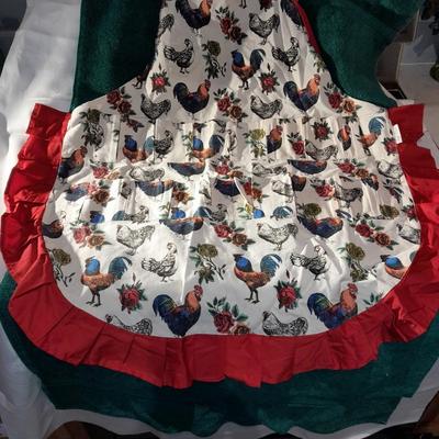 Rooster wall art with chicken themed Apron