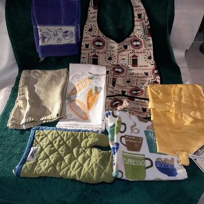 Kitchen towels, large bib and other Kitchen linens