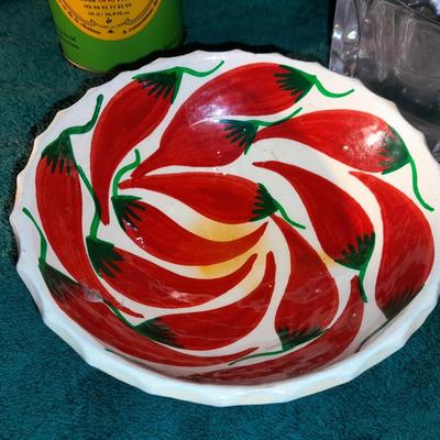 Kitchen dishware chili pepper pottery bowl and more