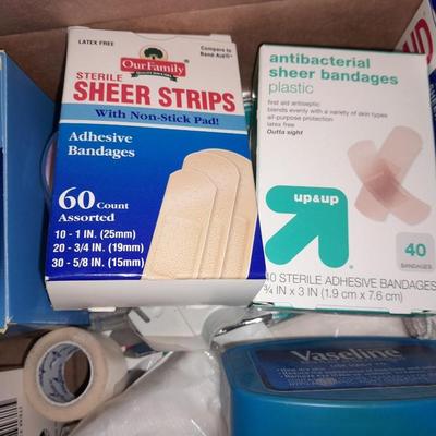 Home first aid - Band-Aids - gauze - Tape - and other home first aid items