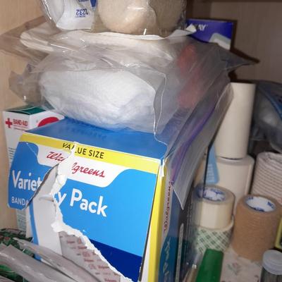 Home first aid - Band-Aids - gauze - Tape - and other home first aid items