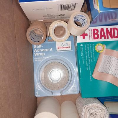 Home first aid - Band-Aids - gauze - Tape - and other home first aid items