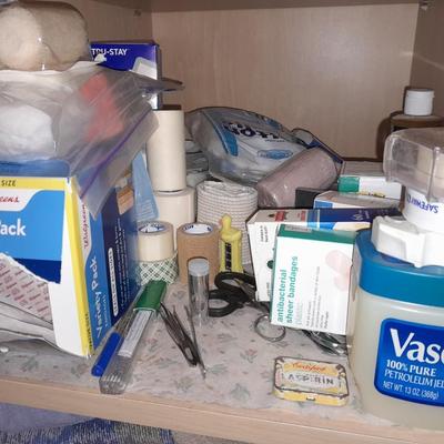 Home first aid - Band-Aids - gauze - Tape - and other home first aid items