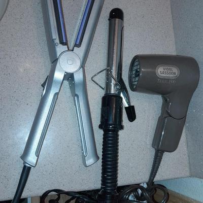Haircare - curling iron - flat iron - and blow dryer