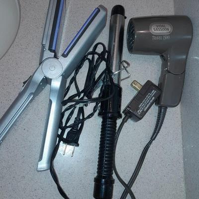 Haircare - curling iron - flat iron - and blow dryer