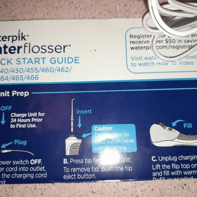 Rechargeable electric toothbrushes with heads and waterpik rinse aide