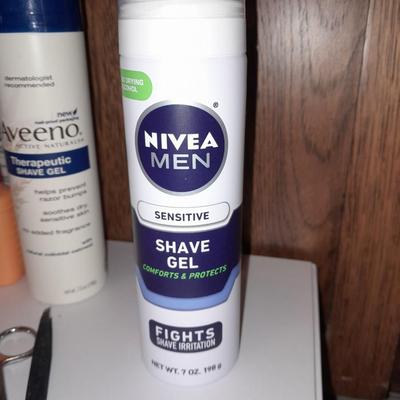 Men's hygiene items shaving brushes, lotions, cologne and more