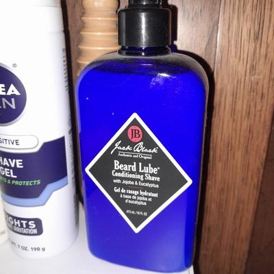 Men's hygiene items shaving brushes, lotions, cologne and more