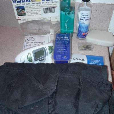 Ear & forehead thermometer and eyeglass care items