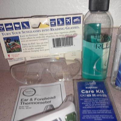 Ear & forehead thermometer and eyeglass care items
