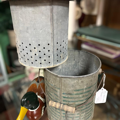 Antique Metal Green River Metal Minnow bucket