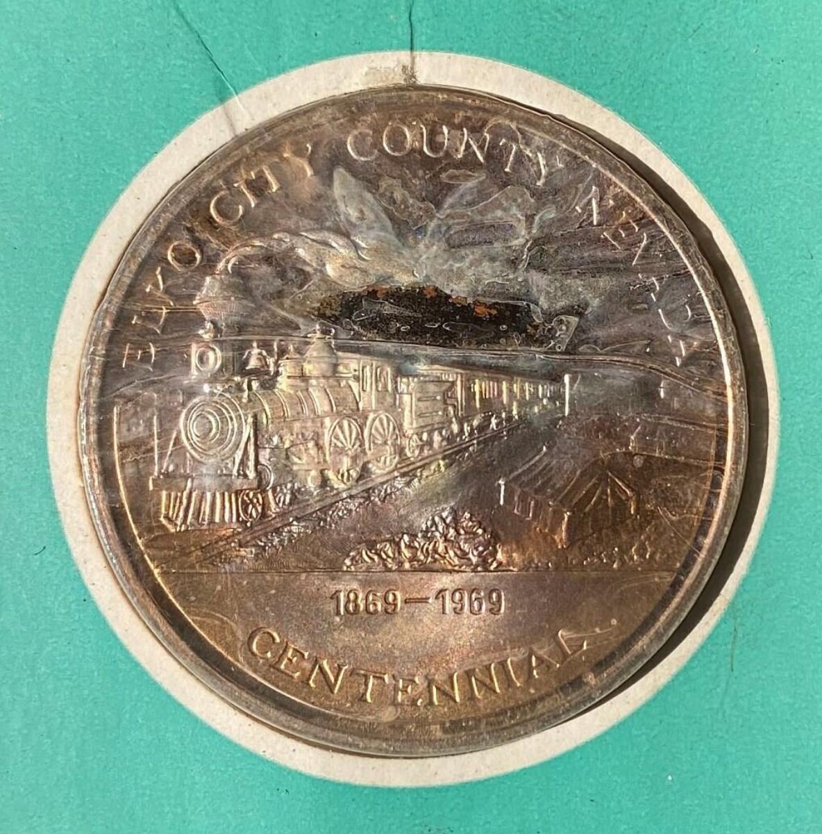 ELKO , NEVADA Centennial 1869 1969 Coin Medal , The Franklin Mint