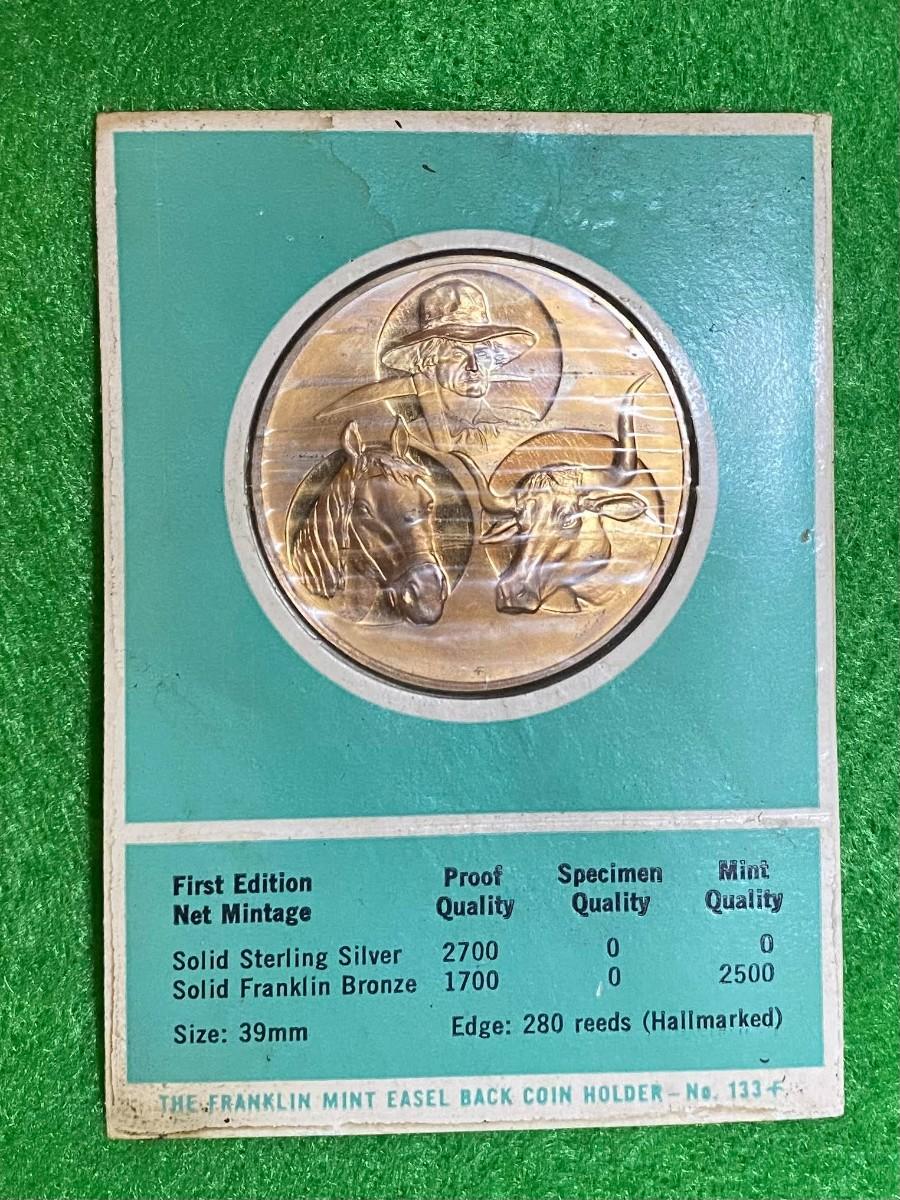 ELKO , NEVADA Centennial 1869 1969 Coin Medal , The Franklin Mint