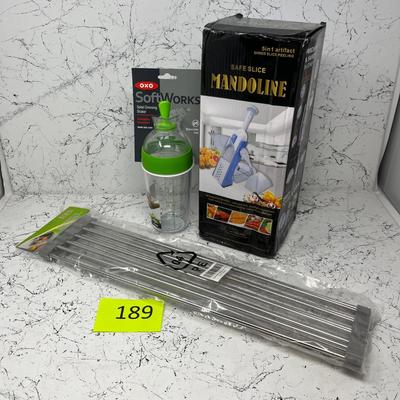 New Mandoline slicer, dressing shaker & sink drain