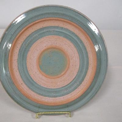 Hand Painted Pottery Plate Signed By Artist