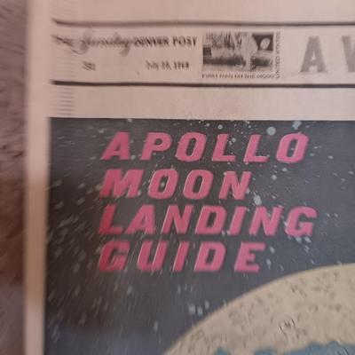 1969 Newspapers A Pollo Moon Landing guide Denver Post and Rocky Mountain News Home are the Hero's from Triumph on the moon