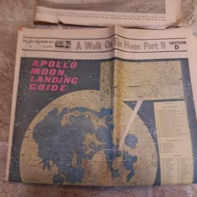 1969 Newspapers A Pollo Moon Landing guide Denver Post and Rocky Mountain News Home are the Hero's from Triumph on the moon