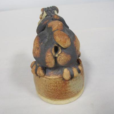 Hippopotamus Pottery Bell Signed By Artist