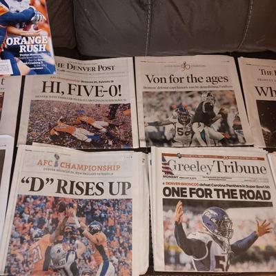 Denver Bronco's Newspapers on special Bronco's events and successes