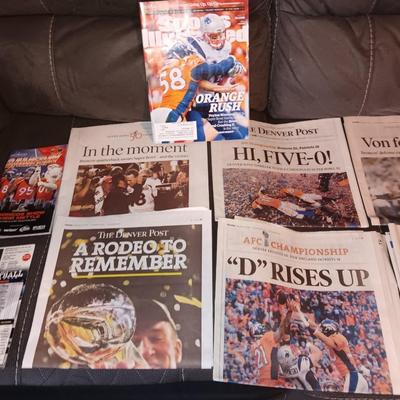Denver Bronco's Newspapers on special Bronco's events and successes