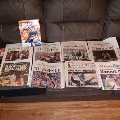Denver Bronco's Newspapers on special Bronco's events and successes