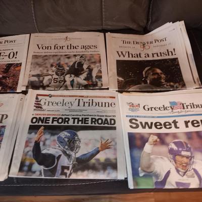 Denver Bronco's Newspapers on special Bronco's events and successes
