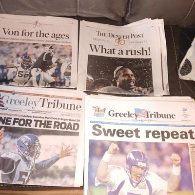 Denver Bronco's Newspapers on special Bronco's events and successes