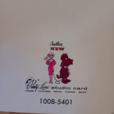 Humorous Vintage LARGE black felt Party Line studio card for those who think Big!