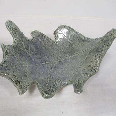 Handmade Pottery Leaf Signed By Artist