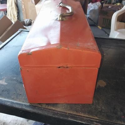 METAL PORTABLE TOOLBOX WITH CONTENTS INCLUDED