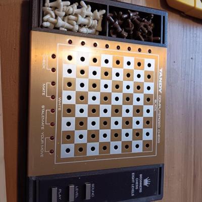 Portable Games and Small Electronic games Including Tandy Chess complete with case!