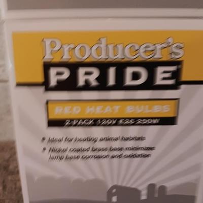 three boxes of PRIDE Heat lamp bulbs 2 per package Ideal for heating Animal habitats 250 watt 120 volt
