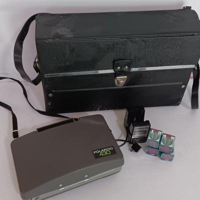 Polaroid Automatic land camera 430 with accessories and case