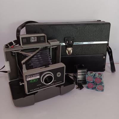 Polaroid Automatic land camera 430 with accessories and case
