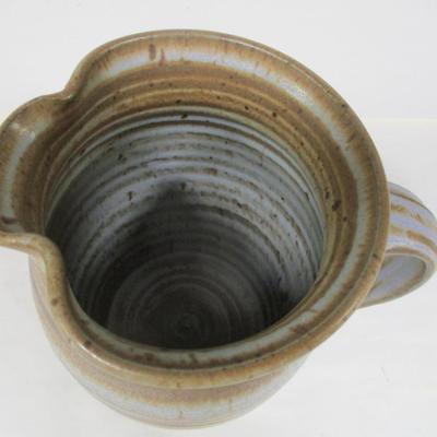 Handmade Pottery Pitcher Signed By Artist