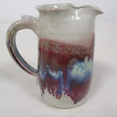 Handmade Pottery Pitcher Signed By Artist