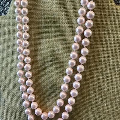 Gorgeous Baby pink Double Strand Knotted Necklace