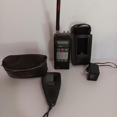 Working Uniden 10 channel Scanner radio with power cord with a Sony handheld watchman television