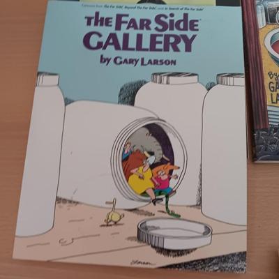 Five The Far Side books with Calvin & Hobbes book too