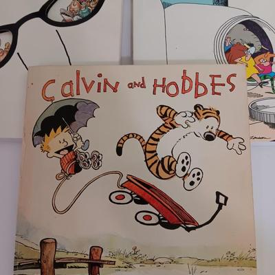 Five The Far Side books with Calvin & Hobbes book too