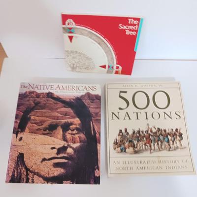 Native American Books - 500 nations - Sacred tree - and The Native Americans History