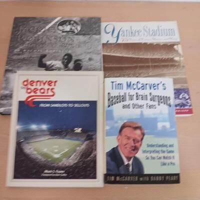 Books on Baseball Denver Bears, Tim Carver's Baseball, Jackie Robinson, and Yankee stadium
