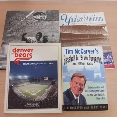 Books on Baseball Denver Bears, Tim Carver's Baseball, Jackie Robinson, and Yankee stadium