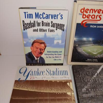Books on Baseball Denver Bears, Tim Carver's Baseball, Jackie Robinson, and Yankee stadium