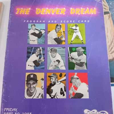Baseball books - Physics of baseball - 1983-Mile-High program and scorecard- Heritage - Coors field - and more