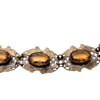 Lot #40  Antique Bracelet with Citrine-like stones